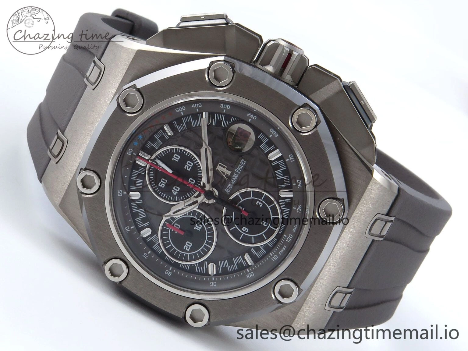 Royal Oak Offshore Schumacher SS TKF Best Edition Gray Black Dial on Gray Rubber Strap A Fashionable 4368