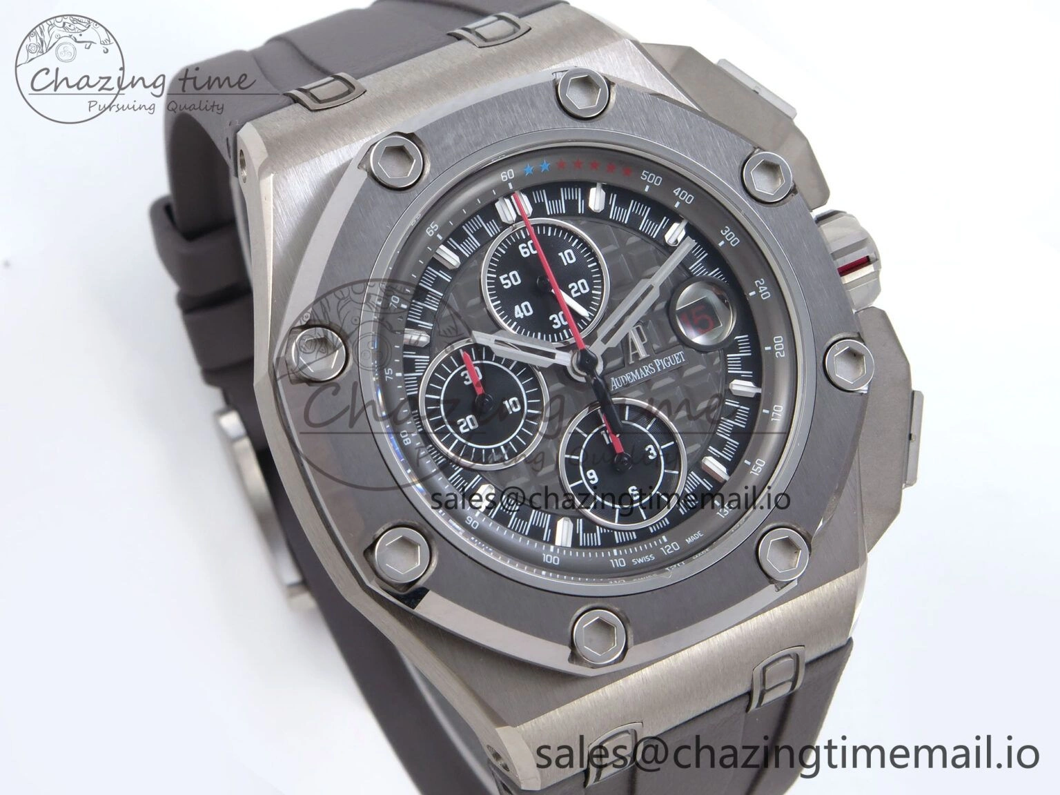 Royal Oak Offshore Schumacher SS TKF Best Edition Gray Black Dial on Gray Rubber Strap A Fashionable 4368