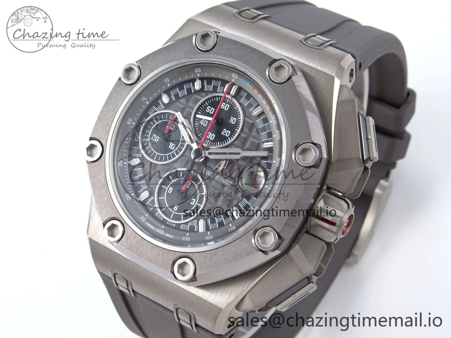 Royal Oak Offshore Schumacher SS TKF Best Edition Gray Black Dial on Gray Rubber Strap A Fashionable 4368