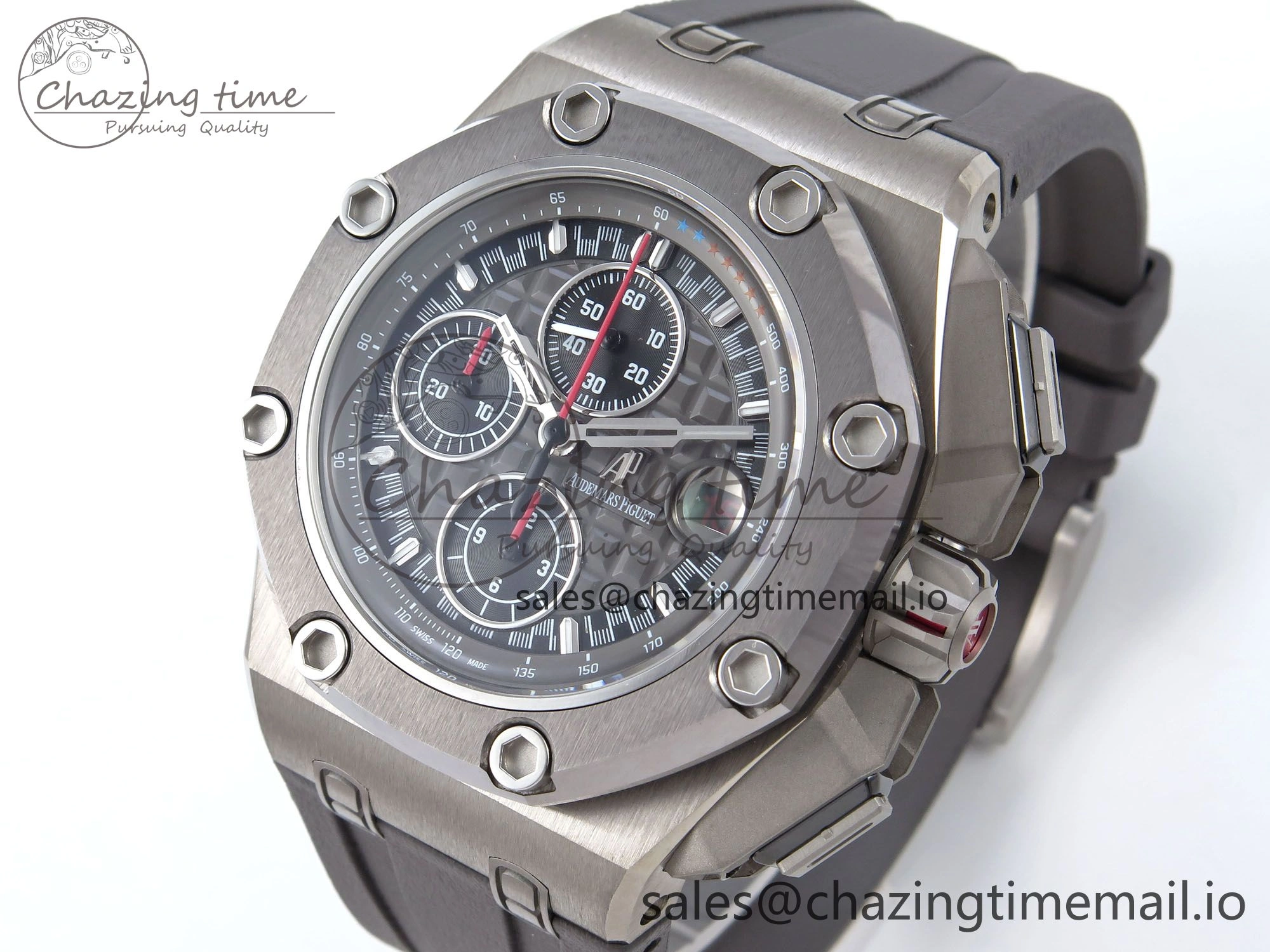 Royal Oak Offshore Schumacher SS TKF Best Edition Gray Black Dial on Gray Rubber Strap A Fashionable 4368