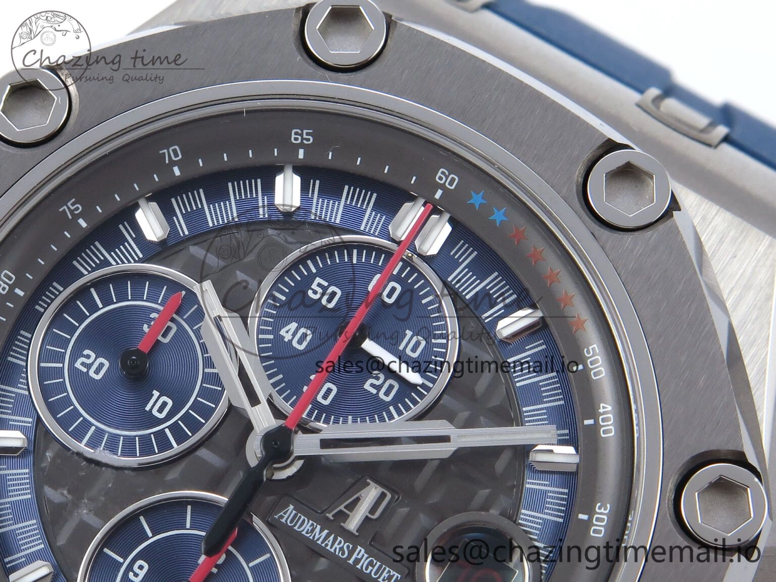 Royal Oak Offshore Schumacher SS TKF Best Edition Gray Blue Dial on Blue Rubber Strap A Chic 4365