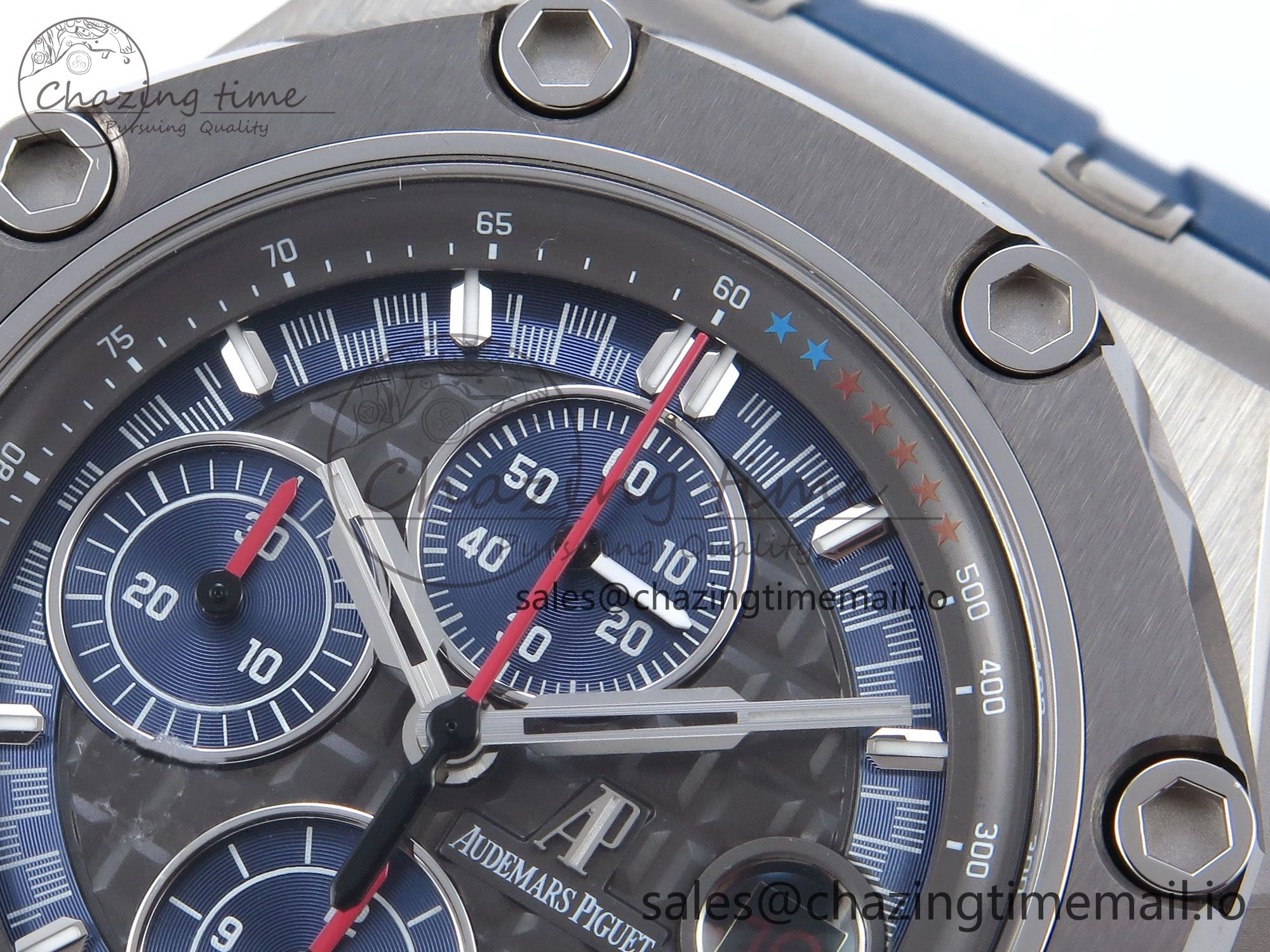 Royal Oak Offshore Schumacher SS TKF Best Edition Gray Blue Dial on Blue Rubber Strap A Chic 4365