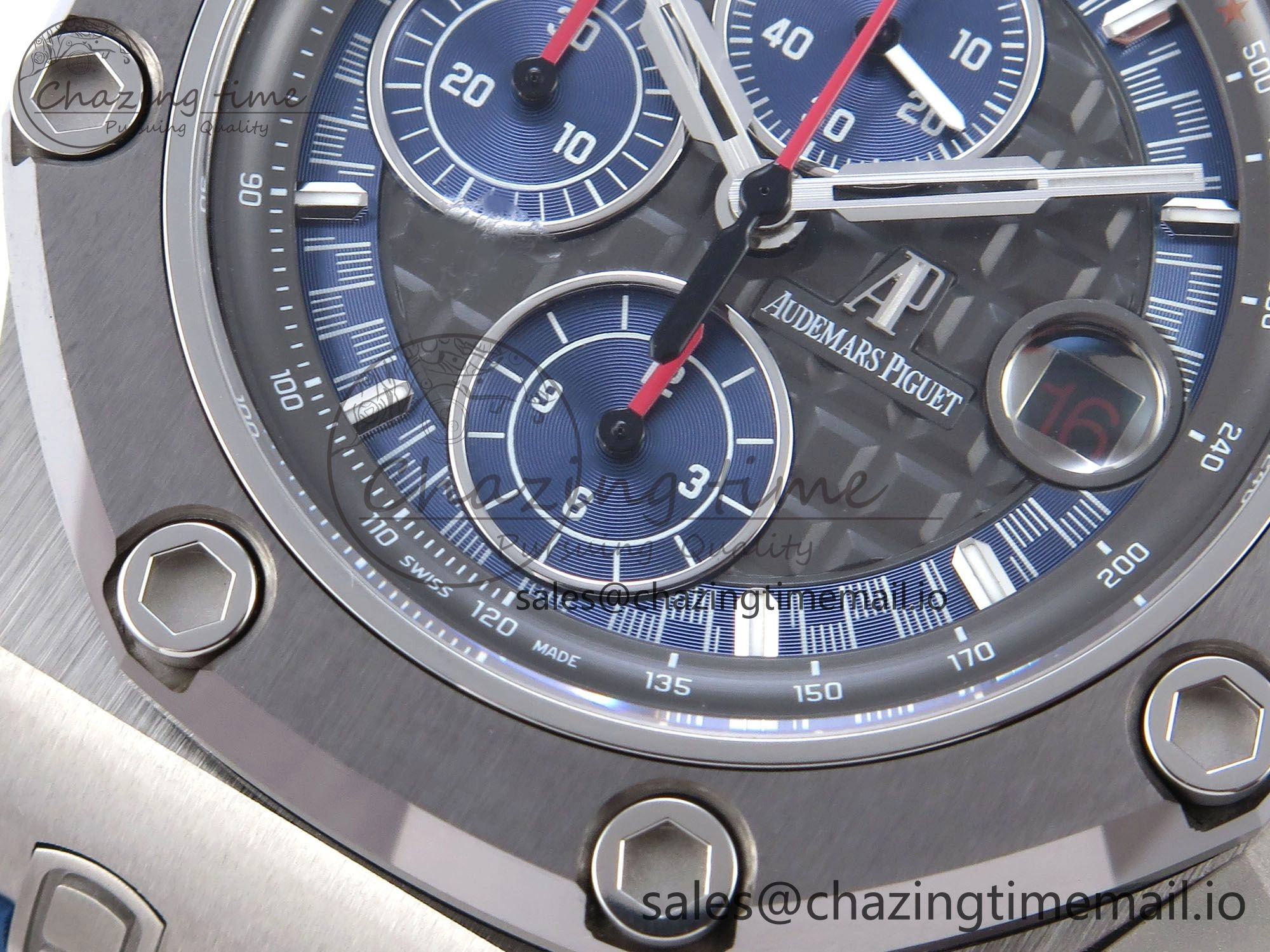 Royal Oak Offshore Schumacher SS TKF Best Edition Gray Blue Dial on Blue Rubber Strap A Chic 4365