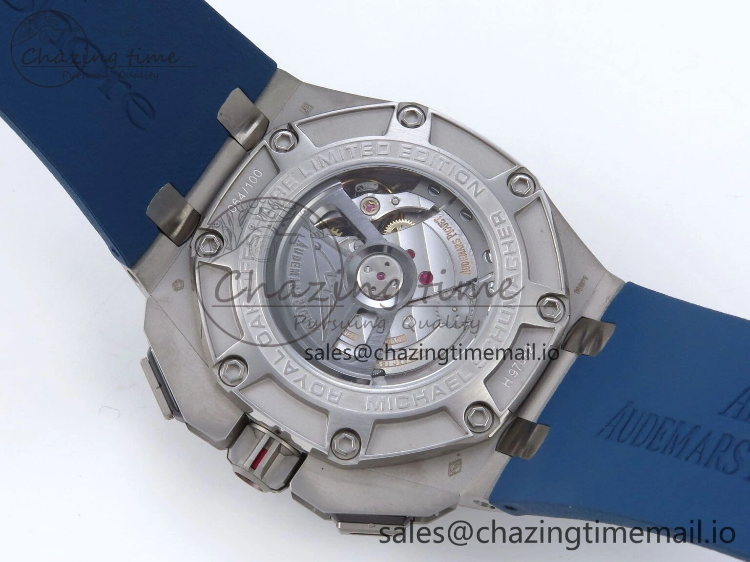 Royal Oak Offshore Schumacher SS TKF Best Edition Gray Blue Dial on Blue Rubber Strap A Chic 4365