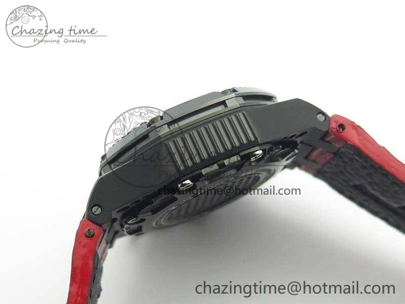 Elegant Royal Oak Offshore Survivor DLC Noob 1:1 Best Edition Black Dial On Red Leather Strap (Free Rubber Strap) 4975