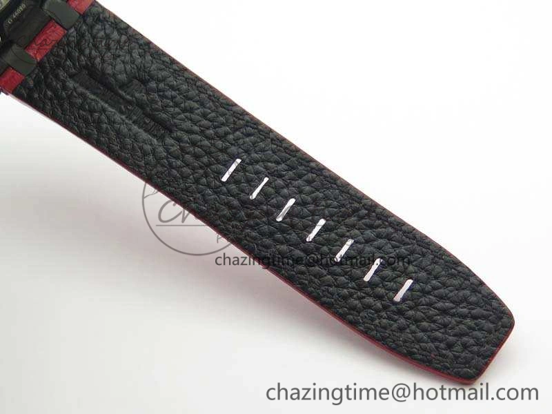 Elegant Royal Oak Offshore Survivor DLC Noob 1:1 Best Edition Black Dial On Red Leather Strap (Free Rubber Strap) 4975