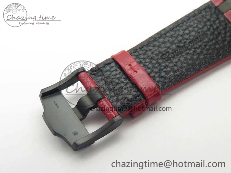 Elegant Royal Oak Offshore Survivor DLC Noob 1:1 Best Edition Black Dial On Red Leather Strap (Free Rubber Strap) 4975