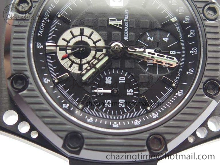 Elegant Royal Oak Offshore Survivor DLC Noob 1:1 Best Edition Black Dial On Red Leather Strap (Free Rubber Strap) 4975