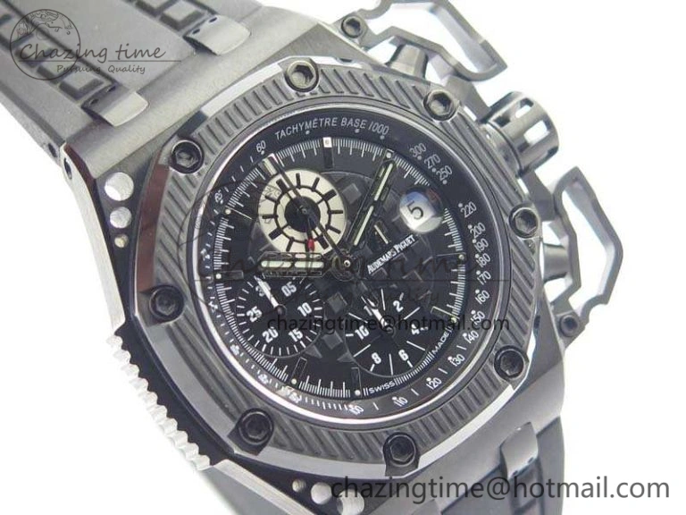 Royal Oak Offshore Survivor DLC Noob 1:1 Best Edition Black Dial On Rubber Strap (Free Black Leather Strap) AllSeason 4974