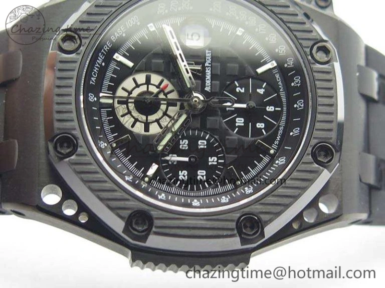 Royal Oak Offshore Survivor DLC Noob 1:1 Best Edition Black Dial On Rubber Strap (Free Black Leather Strap) AllSeason 4974