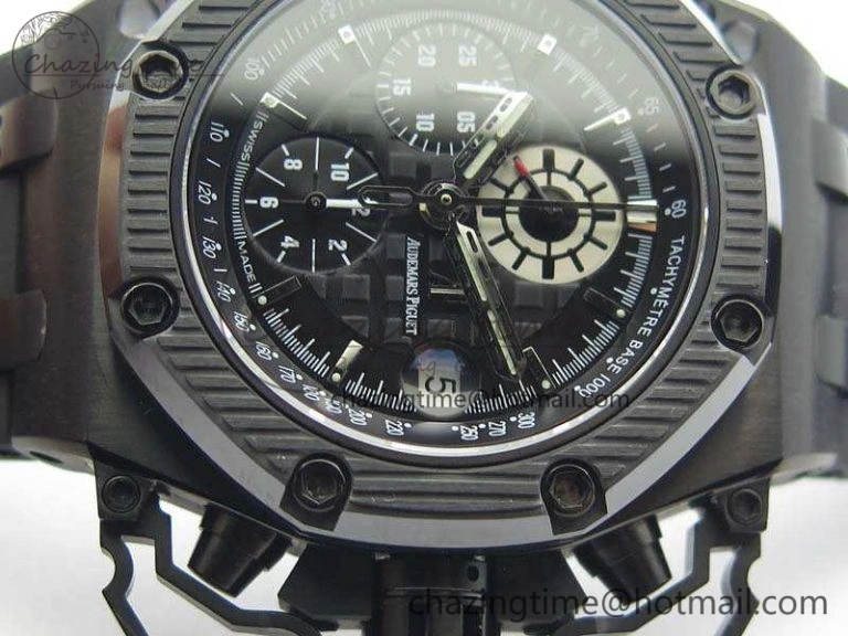 Royal Oak Offshore Survivor DLC Noob 1:1 Best Edition Black Dial On Rubber Strap (Free Black Leather Strap) AllSeason 4974
