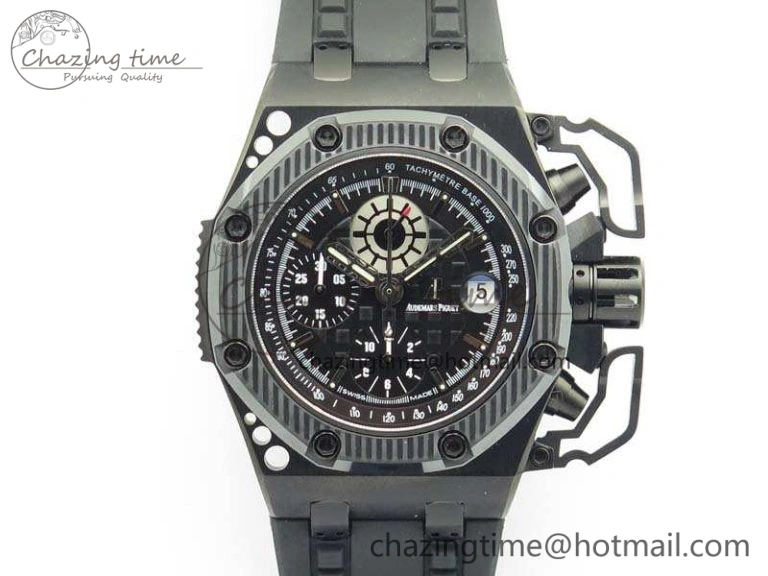 Royal Oak Offshore Survivor DLC Noob 1:1 Best Edition Black Dial On Rubber Strap (Free Black Leather Strap) AllSeason 4974