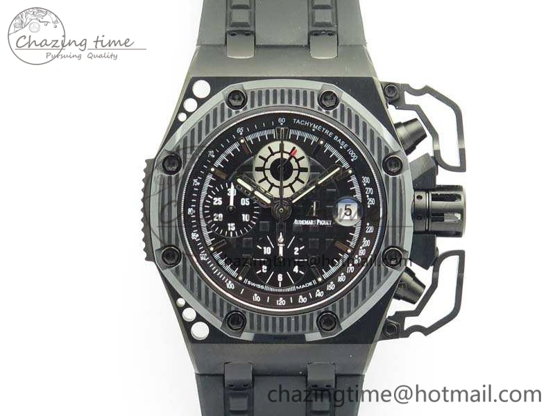 Royal Oak Offshore Survivor DLC Noob 1:1 Best Edition Black Dial On Rubber Strap (Free Black Leather Strap) AllSeason 4974