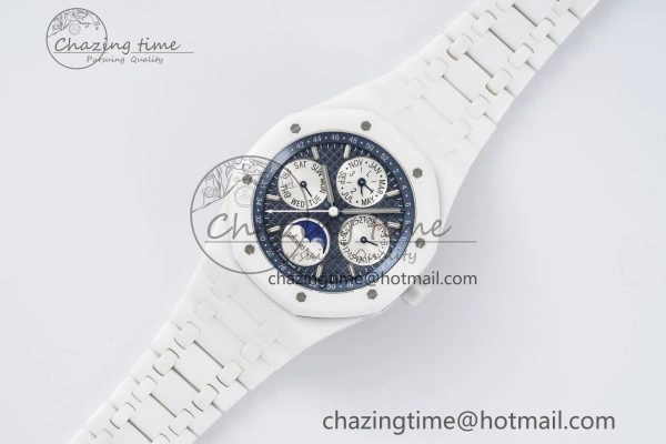 Affordable Royal Oak Perpetual Calendar 26579CB White Ceramic APSF Best Edition on White Ceramic Bracelet A5134 V 4734