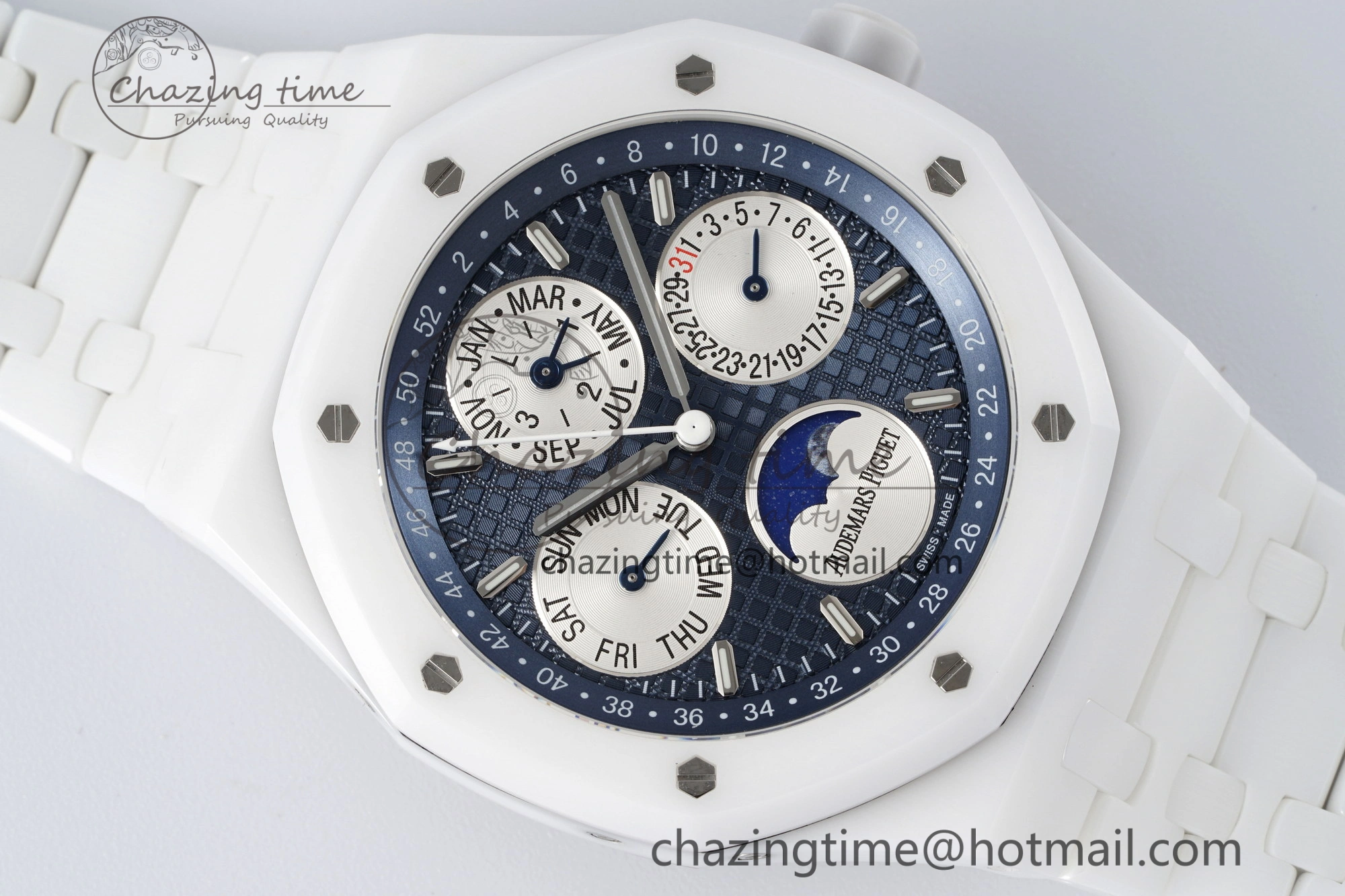 Affordable Royal Oak Perpetual Calendar 26579CB White Ceramic APSF Best Edition on White Ceramic Bracelet A5134 V 4734