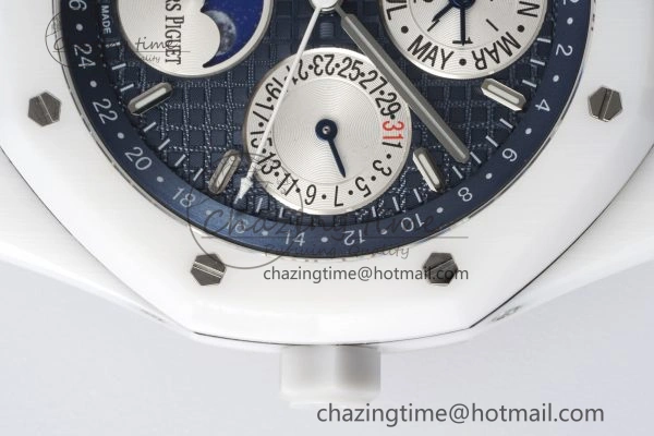 Affordable Royal Oak Perpetual Calendar 26579CB White Ceramic APSF Best Edition on White Ceramic Bracelet A5134 V 4734
