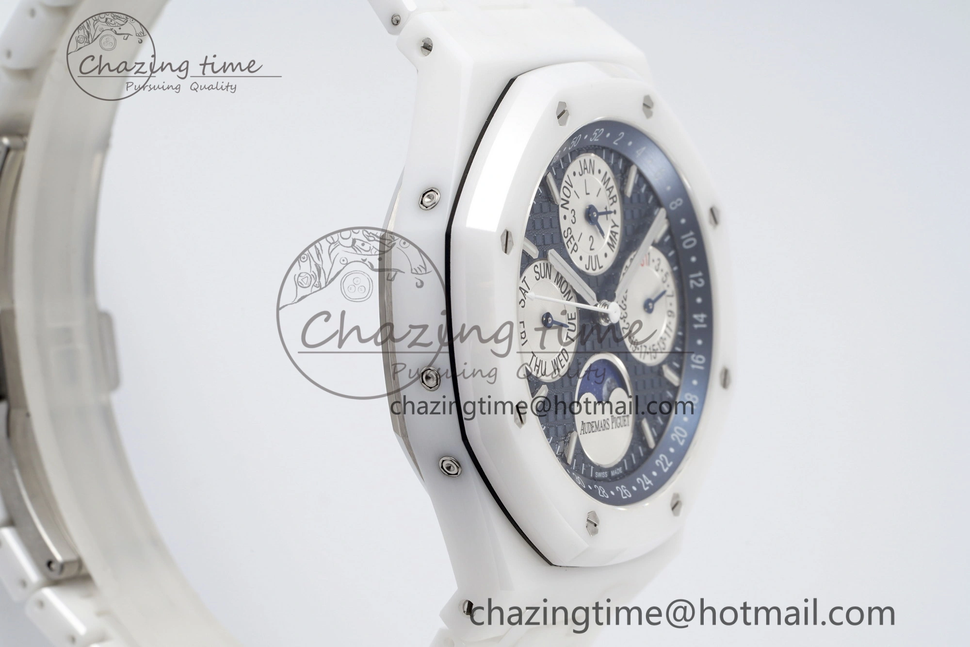 Affordable Royal Oak Perpetual Calendar 26579CB White Ceramic APSF Best Edition on White Ceramic Bracelet A5134 V 4734
