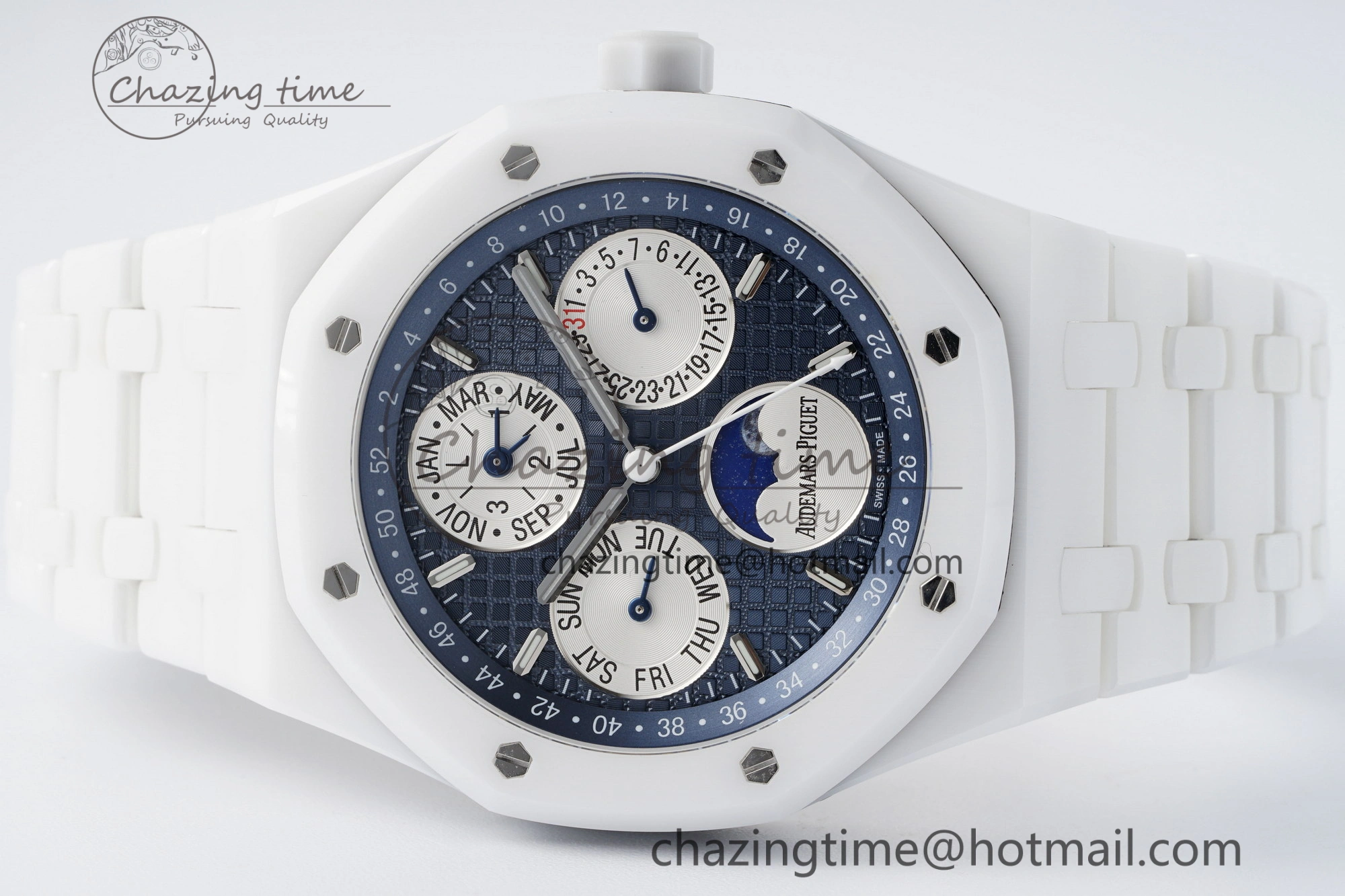 Affordable Royal Oak Perpetual Calendar 26579CB White Ceramic APSF Best Edition on White Ceramic Bracelet A5134 V 4734