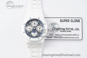 Affordable Royal Oak Perpetual Calendar 26579CB White Ceramic APSF Best Edition on White Ceramic Bracelet A5134 V 4734