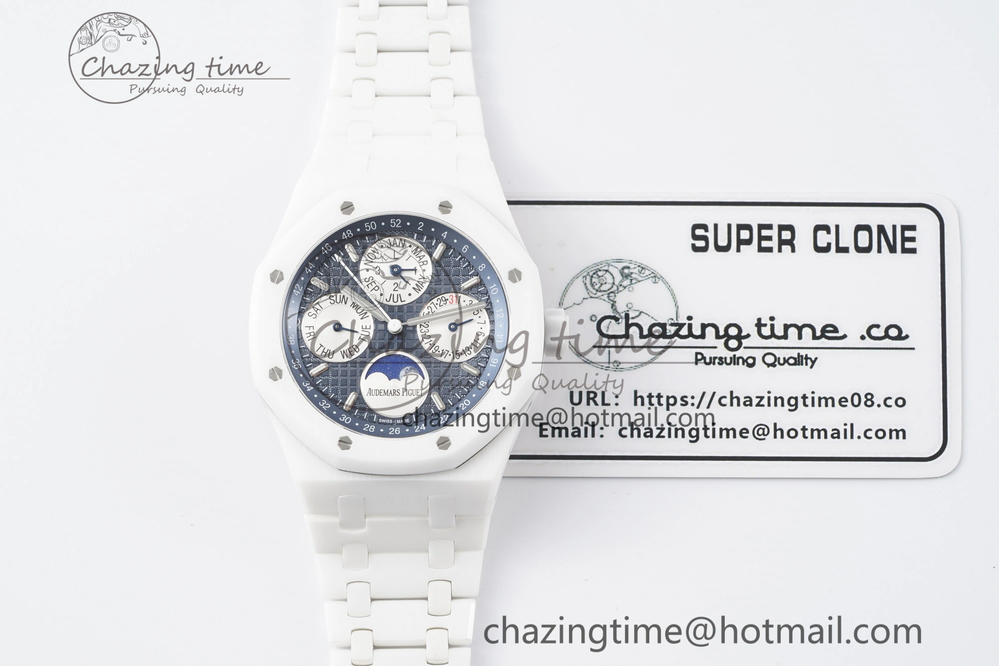 Affordable Royal Oak Perpetual Calendar 26579CB White Ceramic APSF Best Edition on White Ceramic Bracelet A5134 V 4734