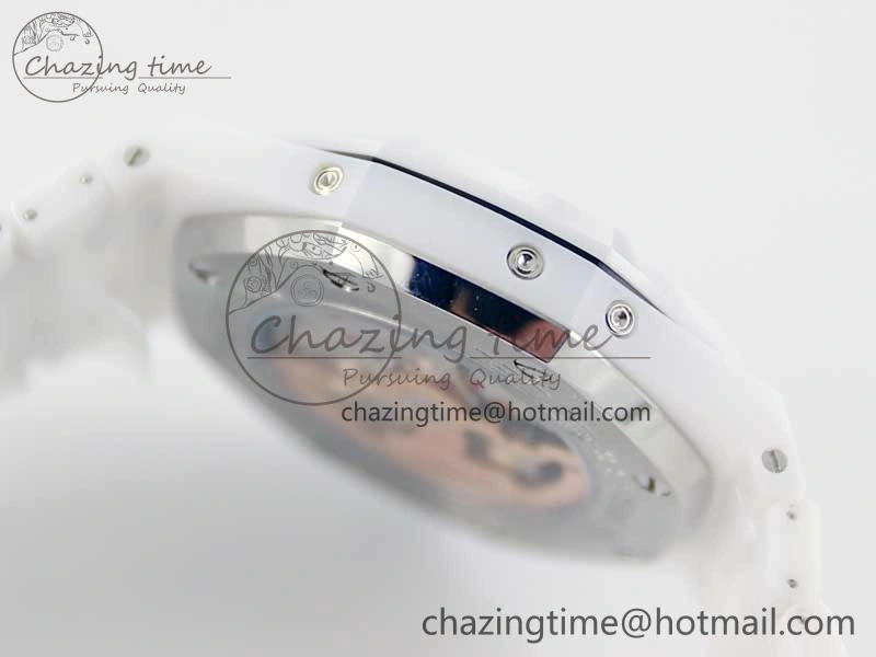 Royal Oak Perpetual Calendar 26579cb White Ceramic APSF Best Edition on Ceramic Bracelet A5134 (CHS) FlexibleFit 4810