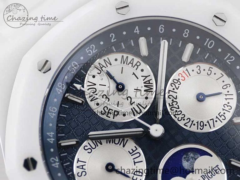 Royal Oak Perpetual Calendar 26579cb White Ceramic APSF Best Edition on Ceramic Bracelet A5134 (CHS) FlexibleFit 4810