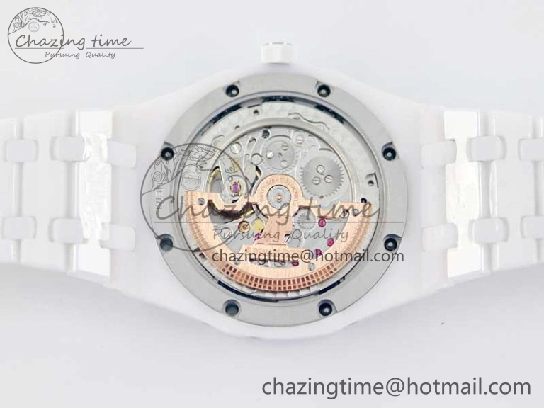 Royal Oak Perpetual Calendar 26579cb White Ceramic APSF Best Edition on Ceramic Bracelet A5134 (CHS) FlexibleFit 4810