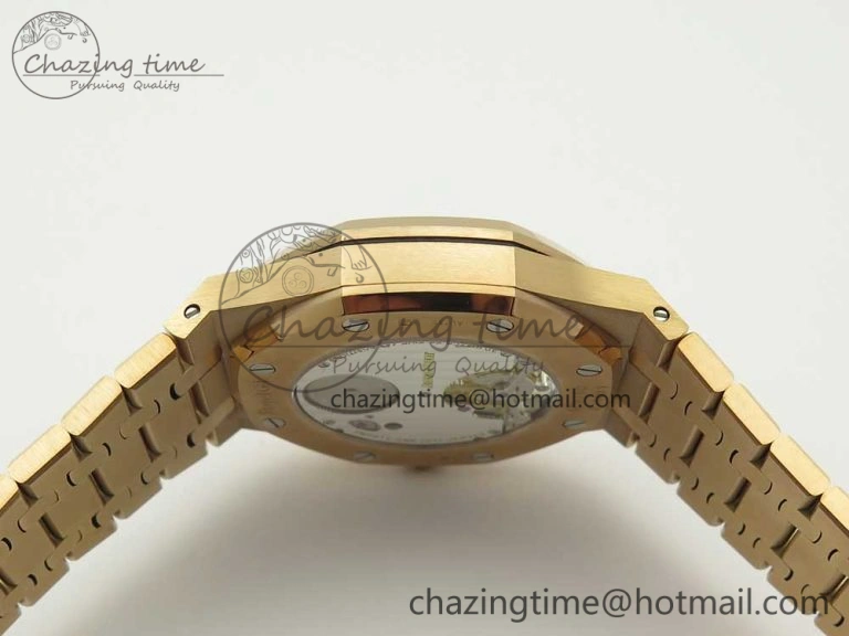 Royal Oak Tourbillon Extra-thin RG JF 1:1 Best Edition Blue Textured Dial on RG Bracelet Sleek 4888