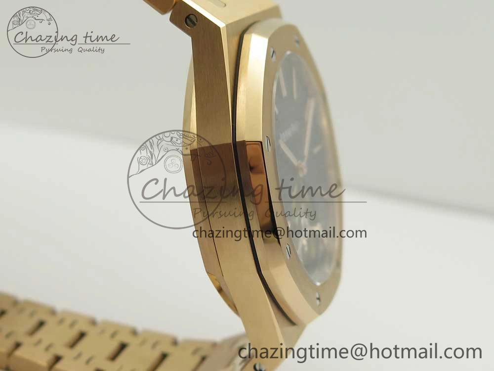 Royal Oak Tourbillon Extra-thin RG JF 1:1 Best Edition Blue Textured Dial on RG Bracelet Sleek 4888