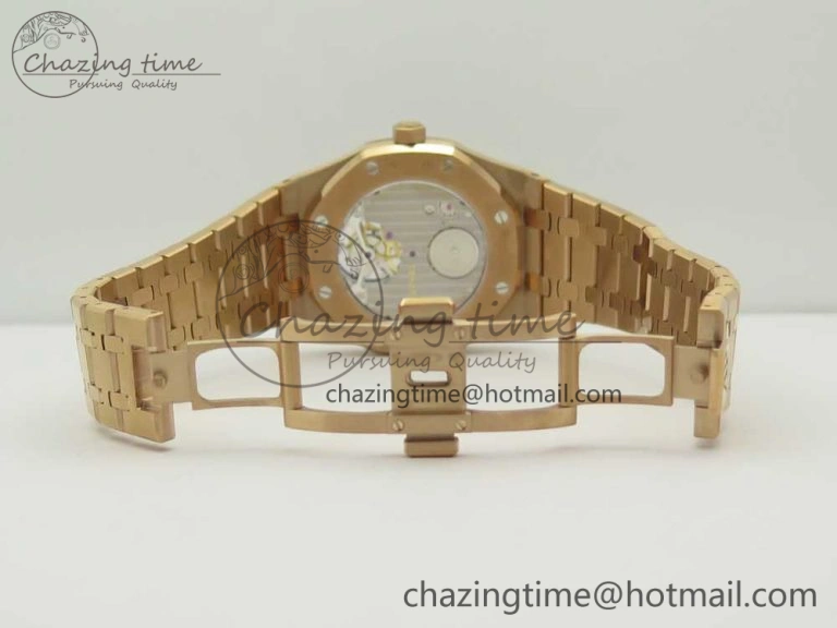 Royal Oak Tourbillon Extra-thin RG JF 1:1 Best Edition Blue Textured Dial on RG Bracelet Sleek 4888