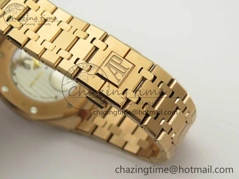 Royal Oak Tourbillon Extra-thin RG JF 1:1 Best Edition RG Textured Dial on RG Bracelet WellDesigned 4887