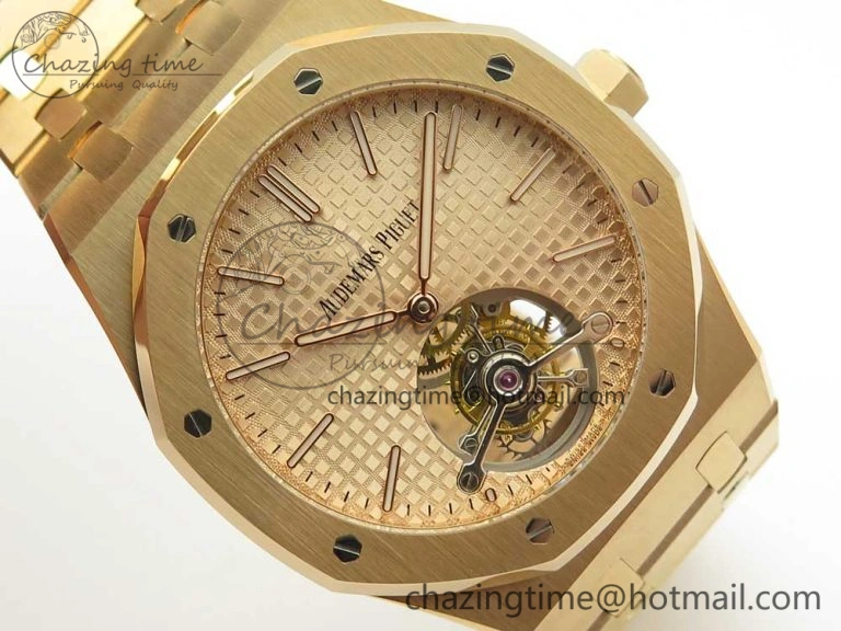 Royal Oak Tourbillon Extra-thin RG JF 1:1 Best Edition RG Textured Dial on RG Bracelet WellDesigned 4887