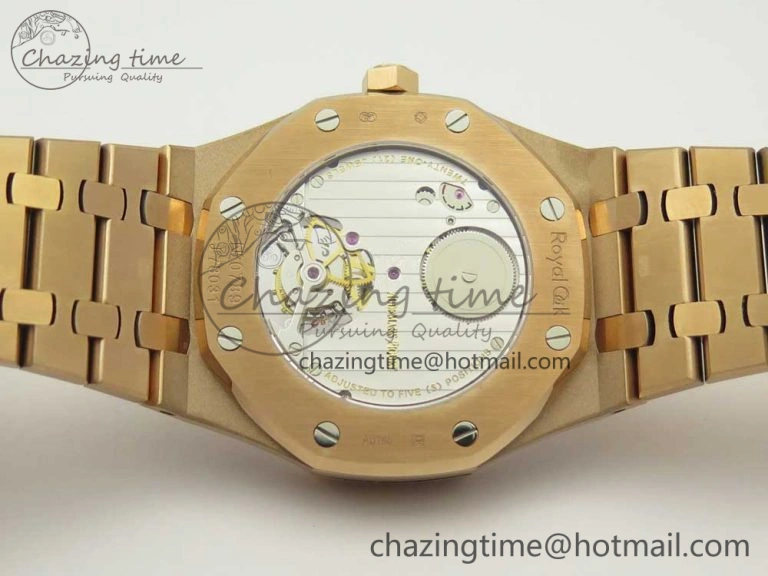 Royal Oak Tourbillon Extra-thin RG JF 1:1 Best Edition RG Textured Dial on RG Bracelet WellDesigned 4887