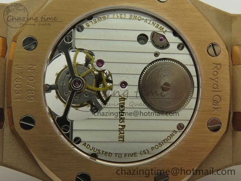 Royal Oak Tourbillon Extra-thin RG JF 1:1 Best Edition RG Textured Dial on RG Bracelet WellDesigned 4887