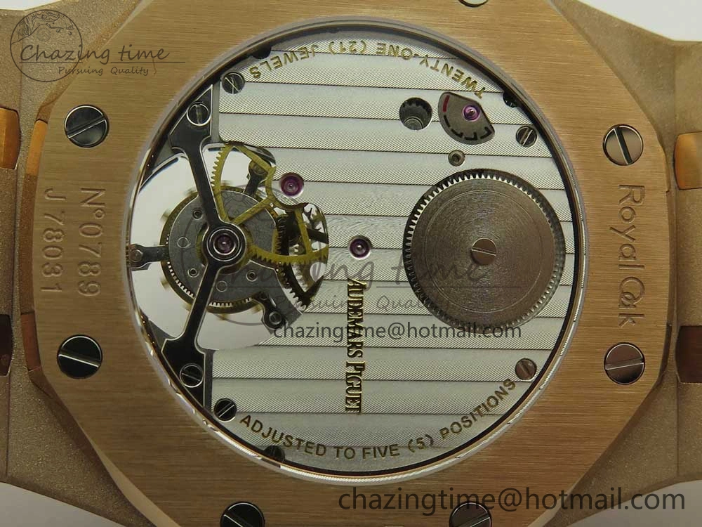 Royal Oak Tourbillon Extra-thin RG JF 1:1 Best Edition RG Textured Dial on RG Bracelet WellDesigned 4887