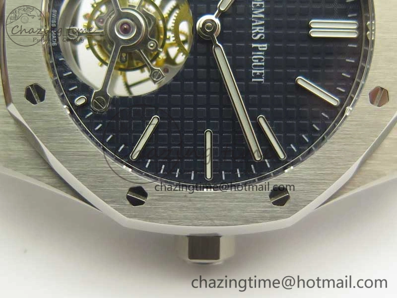 Lightweight Royal Oak Tourbillon Extra-thin SS JF 1:1 Best Edition Blue Textured Dial on SS Bracelet 4917