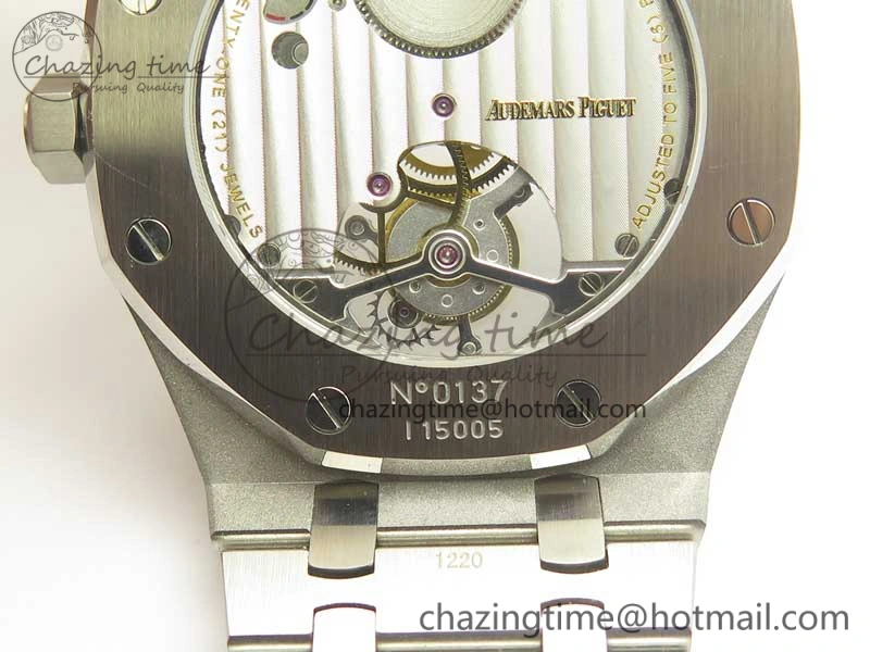 Lightweight Royal Oak Tourbillon Extra-thin SS JF 1:1 Best Edition Blue Textured Dial on SS Bracelet 4917