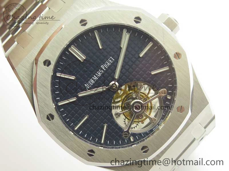 Lightweight Royal Oak Tourbillon Extra-thin SS JF 1:1 Best Edition Blue Textured Dial on SS Bracelet 4917