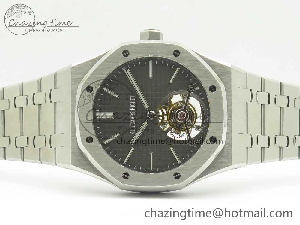 Royal Oak Tourbillon Extra-thin SS JF 1:1 Best Edition Gray Textured Dial on SS Bracelet Sophisticated 4903