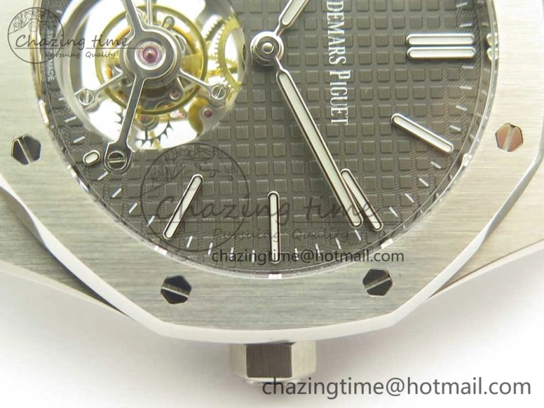 Royal Oak Tourbillon Extra-thin SS JF 1:1 Best Edition Gray Textured Dial on SS Bracelet Sophisticated 4903