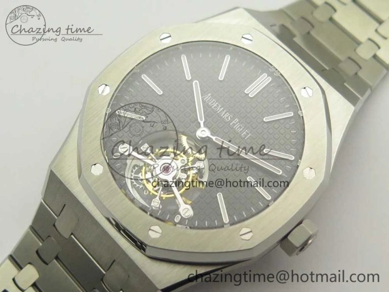 Royal Oak Tourbillon Extra-thin SS JF 1:1 Best Edition Gray Textured Dial on SS Bracelet Sophisticated 4903