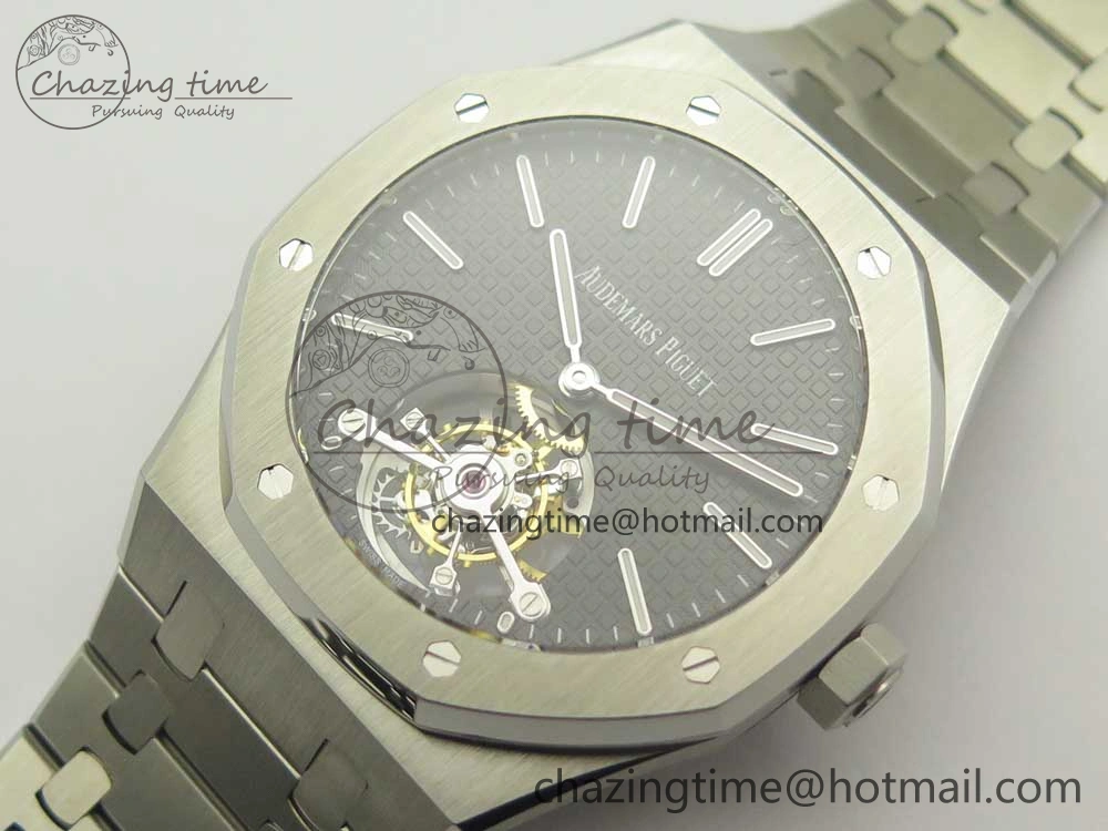 Royal Oak Tourbillon Extra-thin SS JF 1:1 Best Edition Gray Textured Dial on SS Bracelet Sophisticated 4903