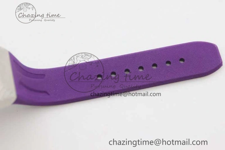 EasyMatch Royal Oak concept 26620 PVD 42mm “Black Panther” 1:1 Skeleton Dial on Purple Rubber Strap A 4667