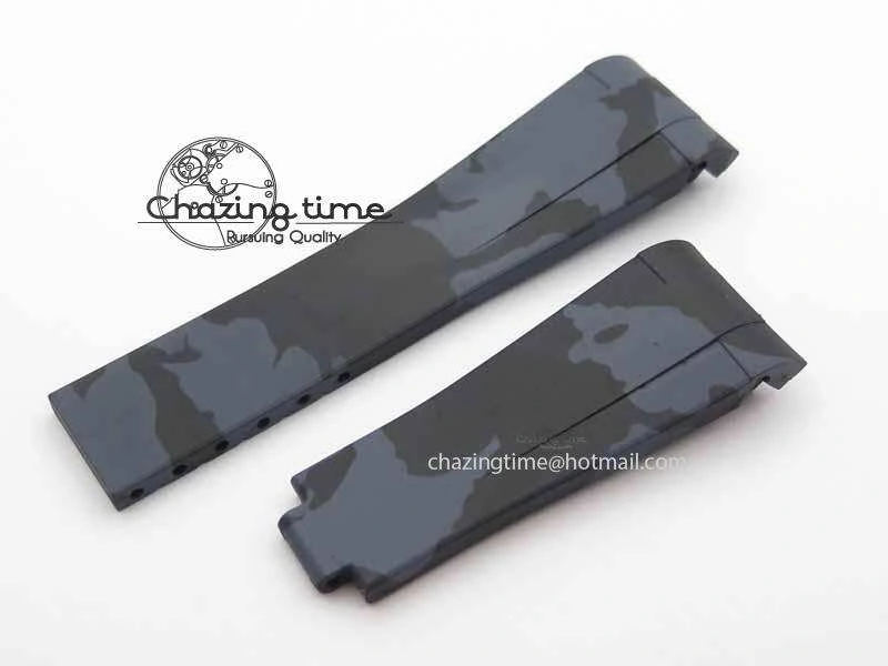 RubberB Camouflage Black Strap For Deployant Buckle Snug 4145