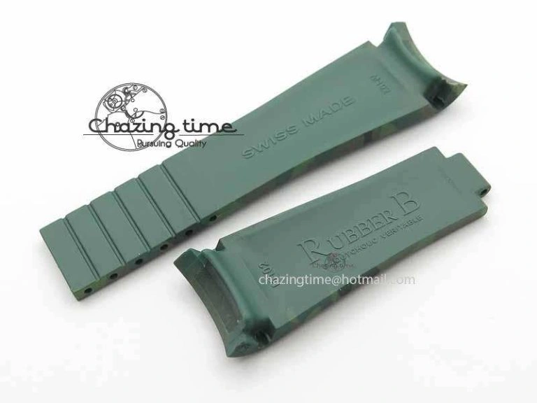 FashionForward RubberB Camouflage Green Strap For Deployant Buckle 4147