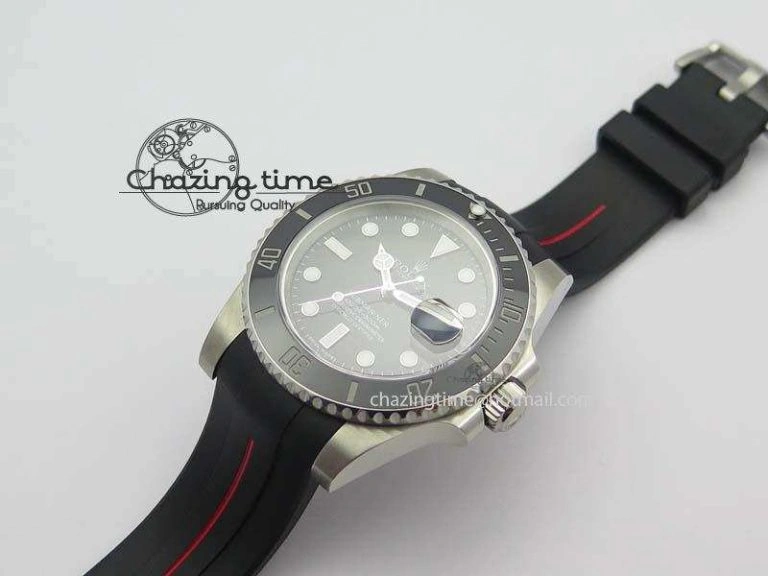 Effortless RubberB Red Line Rubber Strap With Tang Buckle For Submariner 4150