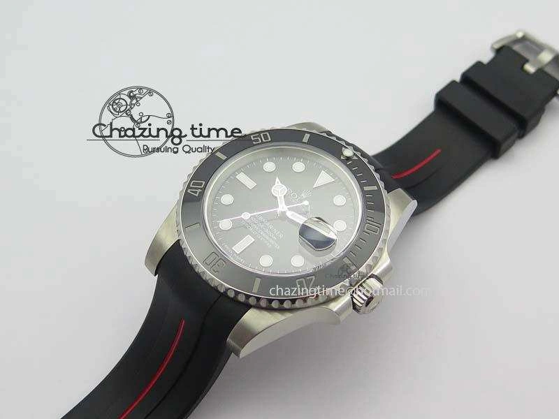 Effortless RubberB Red Line Rubber Strap With Tang Buckle For Submariner 4150