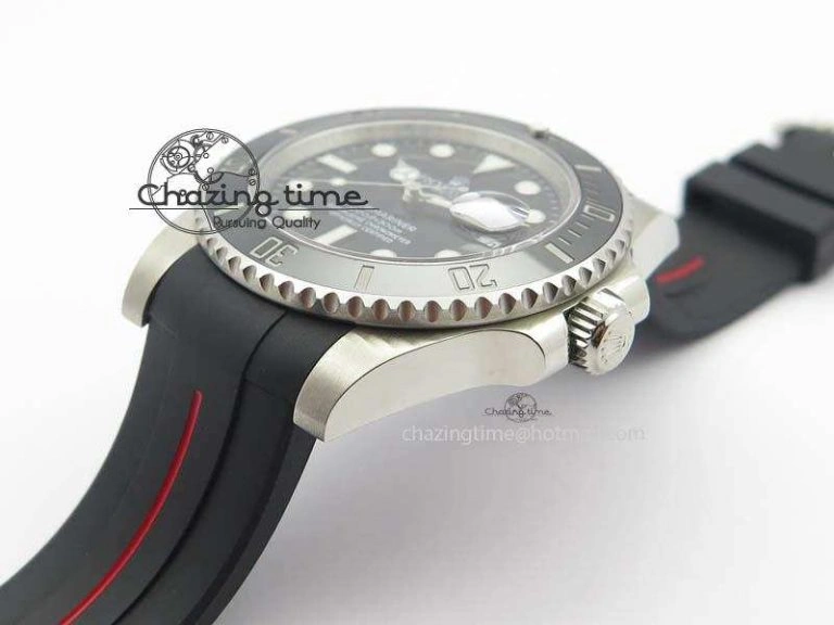 Effortless RubberB Red Line Rubber Strap With Tang Buckle For Submariner 4150