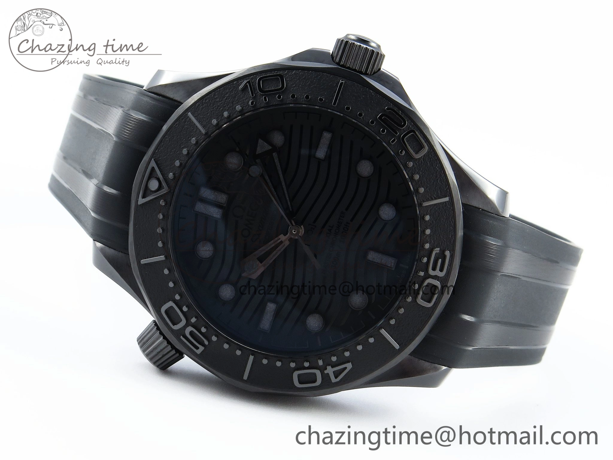 SEAMASTER 300M 43.5MM BLACK CERAMIC VSF 1:1 BEST EDITION BLACK DIAL ON BLACK RUBBER STRAP A Effortless 7766