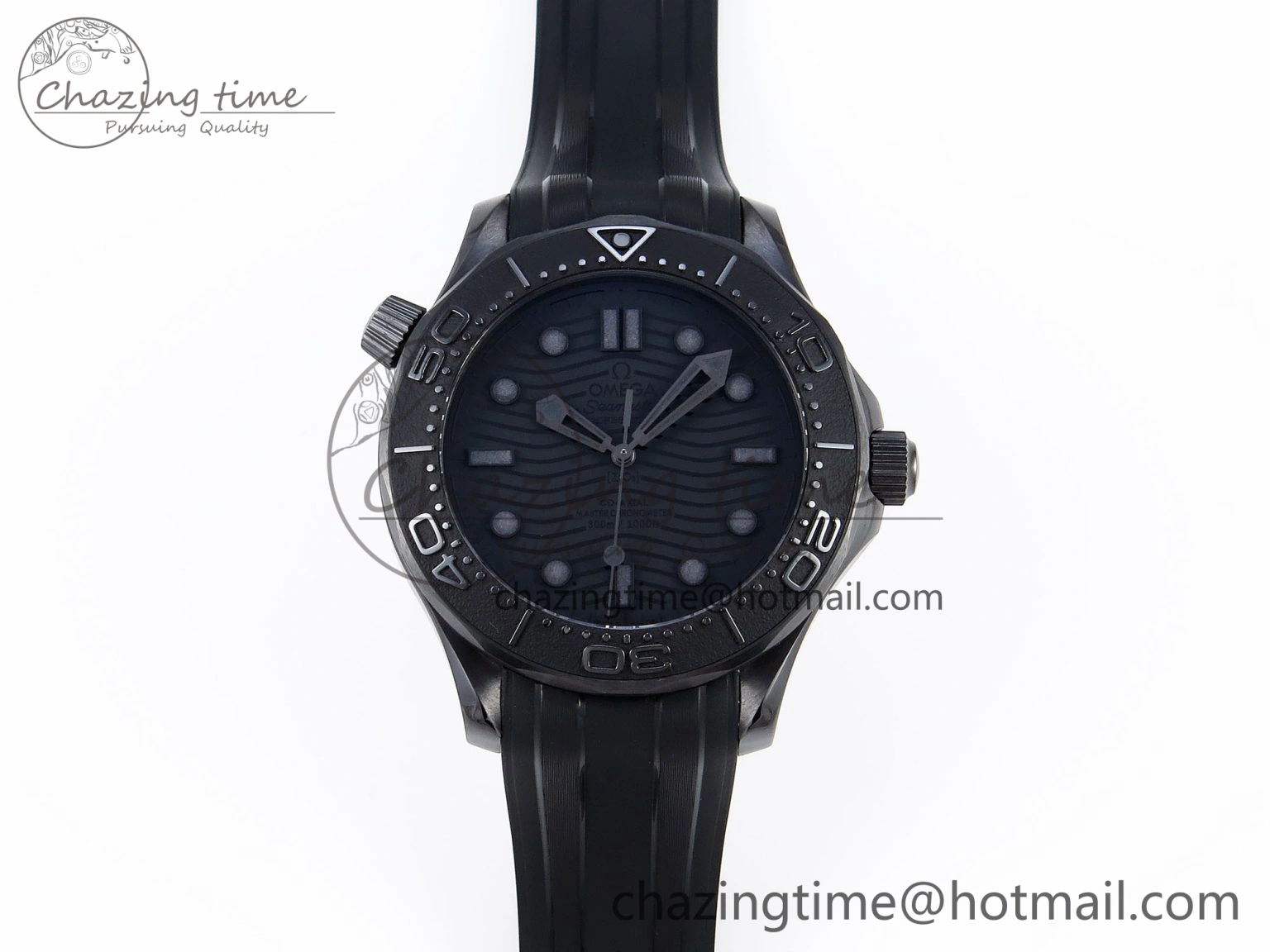 SEAMASTER 300M 43.5MM BLACK CERAMIC VSF 1:1 BEST EDITION BLACK DIAL ON BLACK RUBBER STRAP A Effortless 7766